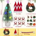 1/12 Scale Dollhouse Christmas Decorations 8inch Pre-Decorated Mini Desktop Christmas Tree, Miniature Wreath, Hats & Scarves Perfect Holiday Accessories for Dollhouse Decor