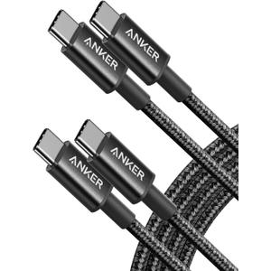 Anker USB C to USB C Cable, Type-C 60W Fast Charging Cable (6 FT, 2Pack) for iPhone 17 Series, iPad mini 6 and More (Black)