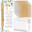 Chivertion 50 Sets Christian Religious Gifts Bulk Bible Verse Gifts Bamboo Pens and Christian Bookmarks Religious Inspirational Church Biblical Supplies for Men Priest