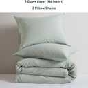 Hyde Lane Linen Duvet Cover Set King Size, 3Pcs Textured French Flax Linen Cotton Blend Bedding Set, Natural and Organic, Soft and Breathable, with 2 Pillow Shams, 104"x90", Sage