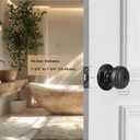 2 Pack Matte Black Door Knobs,Interior Door Knob with Lock,Coastal Style Door knob for Privacy and Bedroom (Bath or Privacy)