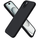 ORNARTO Compatible with iPhone 15 Plus Case 6.7", Slim Liquid Silicone 3 Layers Full Covered Soft Gel Rubber Cover Protective Phone Case with Anti-Scratch Microfiber Black