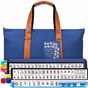 American Mahjong Game Set with Racks, 166 Mahjong Tiles Set & Bag, Medium