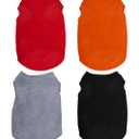 4 Pcs Cat Shirts Solid Color Dog Clothes Summer Sleeveless Pet T Shirts for Small Pet Dogs Cat (Black,Grey,Red,Orange, Medium)