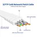 Cat 8 Ethernet Cable, High-Speed Internet Cable Network Cord with RJ45 Connector 40Gbps 2000Mhz Heavy Duty LAN Cable Shielded Indoor,50FT White