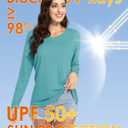 Boladeci Women's Swim Shirts Long Sleeve V Neck T Shirts UPF 50+ Sun Protection Quick Dry Rash Guard (Green, S)