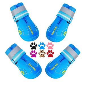 QUMY Dog Shoes Paw Protectors for Winter Snowy Day, Summer Hot Pavement, Water-Resistant in Rainy Weather, Outdoor Walking, Indoor Hardfloors Skid-Resistant Sole (8)