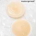 PRETTYWELL Nipple Covers No Show 4 Pairs Large Sticky Nipple Pasties Seamless Reusable Thin Breast Petals Nude (L)