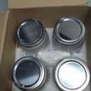 16oz Mason Jars with Airtight Rust-Proof 304 Stainless Steel Lids and Bands, 4 Pack with Elegant Sunflower Embossing, Pint Glass Jars for Meal Prep, Pickling, Overnight Oats, Dry Food & DIY Crafts