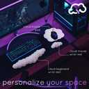 Cloud Keyboard Wrist Rest Create-ables Qloud Cloud Wrist Rest for Computer Keyboard and Mouse, Ergonomic Memory Foam Wrist Pad with Non-Slip Base, Includes Cloud Mouse Pad White