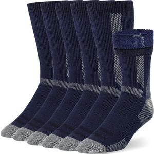 Buttons & Pleats Wool Socks for Men & Women Merino Thermal Warm Cozy Winter Boot Sock (Black)