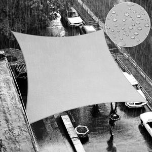 ShadeMart 14' x 14' Grey Waterproof Shade Sail Square Rectangle Sun Shade Sail 95% UV Resistant Canopy Awning Shelter Custom Size Sunshade for Backyard Patio Deck Balcony Pergola Garden