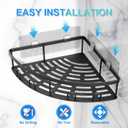 Corner Shower Caddy, 2 Pack Adhesive Bathroom Shower Corner Organizer Shelf, No Drilling Rustproof Wall Mounted Shower Storage Rack Shampoo Holder Organizer (Black)