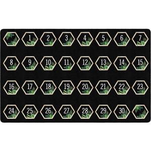 Flagship Carpets Schoolgirl Style Simply Boho 123 Criss Cross Applesauce Classroom Area Rug for Indoor Classroom Learning or Kid Bedroom Educational Play Mat, 7'6"x12', Black