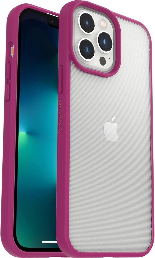 OtterBox Sleek Series Case for iPhone 13 Pro Max/iPhone 12 Pro Max, Shockproof, Drop Proof, Ultra-Slim, Protective Thin Case, Tested to Military Standard, Clear/Pink, No Retail Packaging