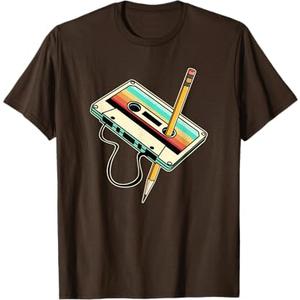 80s 90s Retro Party Costume Nostalgia Cassette T-Shirt Brown 2 XL 80s 90s Retro Party Costume Nostalgia Cassette T-Shirt Brown 2 XL