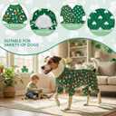 2-Pack St.Patrick's Day Dog Pajamas Clover Rainbow Pet Jumpsuits Puppy Pjs Lucky Shamrock Dog Onesie St Patricks Dog Jammies Costume Outfit Clothes for Small Medium Large Dogs XL