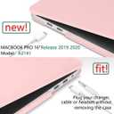 DONGKE Compatible with Older MacBook Pro 16 inch Case 2020 2019 A2141, Matte Plastic Hard Shell Case & Keyboard Cover for MacBook Pro 16 inch with Retina & Touch Bar Fits Touch ID, Solid Pink