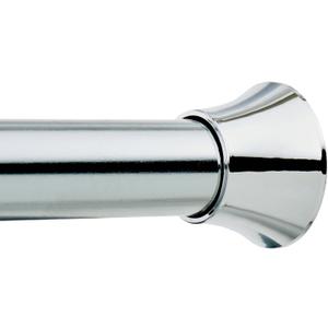 Amazon Basics No Drill Spring Tension Curtain Rod, Adjustable 54-90" Width, Chrome, Classic Finial