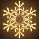 Brightown Christmas Snowflake Lights Outdoor, 72 LED 20" Folding Big Snowflake Hanging Light, Waterproof Christmas Decorations Window Lights for Indoor House Porch Eave Rooftop Pergola, Warm White