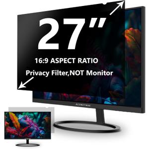 27 Inches Privacy Screen Filter for Computer 16:9 Widescreen Monitor | Privacy Shield | Anti Glare & Blue Light Filter | Eye Protection | Anti Spy | Anti-Scratch Protector Film