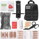 41 PCS IFAK Trauma Kit with Tourniquet, 4-Inch Israeli Bandage, Splint, Tactical First Aid Kit for Car, Camping, Hiking and Travel with Molle Bag (Black)