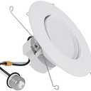 HALO RA 6-Inch Recessed LED Trim Downlight with Adjustable Gimbal, Selectable Lumens and Color Temperatures, Dim-to-Warm - RA56LS9FSD2W1EWH