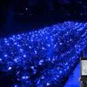 iBaycon 4ft x 6ft Christmas Net Mesh Lights, 8 Modes Timer Connectable Waterproof Christmas Lights for Trees, Bushes, Wedding, Garden, Outdoor Decorations (Blue, 1PACK)