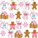 Christmas Hanging Swirls Decorations, Xmas Holiday Hanging Swirls Ceiling Decorations for Christmas Party Decorations Outdoor Indoor Birthday Party Decor