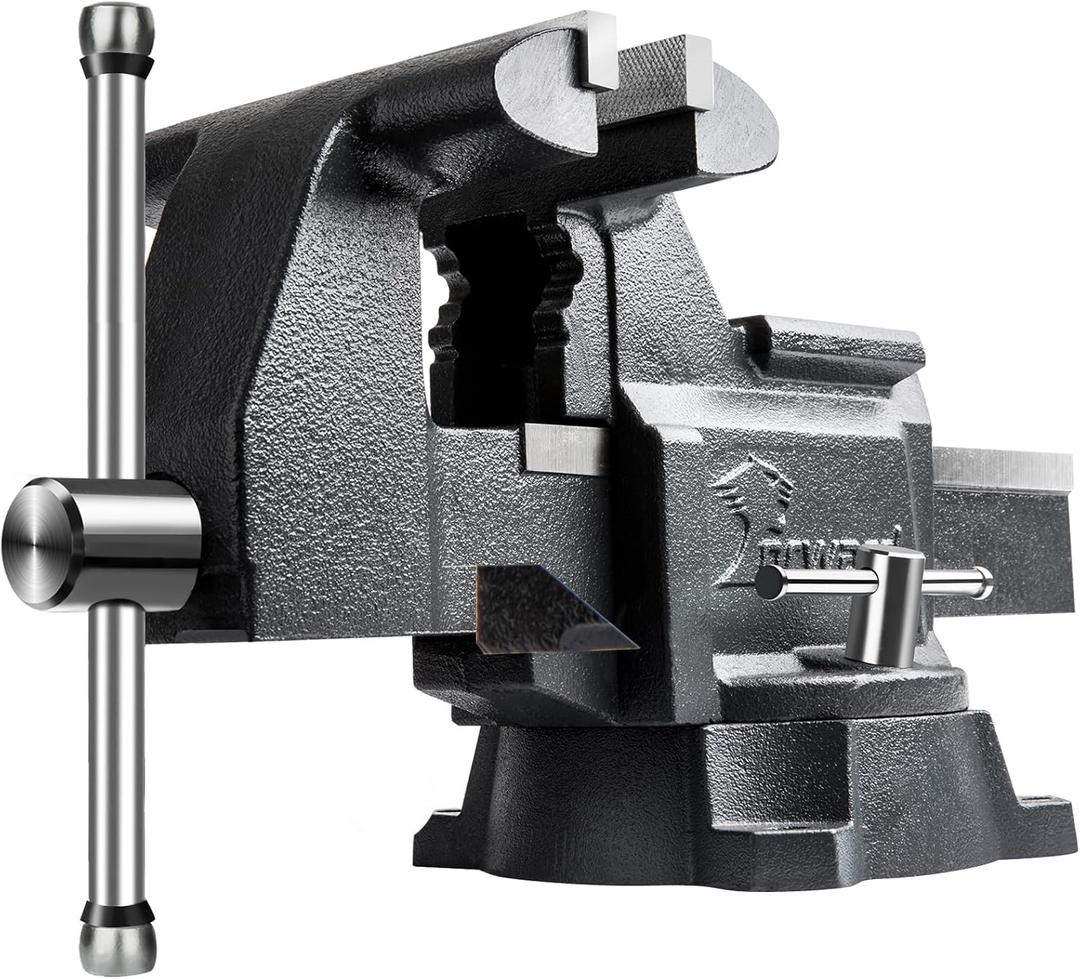 Forward CR80A 8 Inch Bench Vise Heavy Duty Vice with Anvil and 190 Degrees Swivel Base (8")