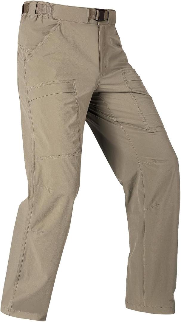 FREE SOLDIER Men's Outdoor Cargo Hiking Pants with Belt Lightweight Waterproof Quick Dry Tactical Pants Nylon Spandex (36W x 32L)