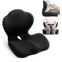 Ergonomic Seat Cushion, Coccyx Cushion for Tailbone Pain Relief, Memory Foam Office Chair Seat Cushion & Car Seat Cushion with Lumbar Support - Black