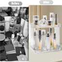 Bathroom Counter Organizer Cosmetics Skincare Organizers Skincare Makeup Organizer Countertop Holder for Perfume-2 Tier-Clear