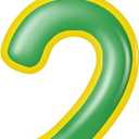 Lounsweer Street Party Decorations Birthday Candle Number 2 Birthday Cake Decoration for Friend Yellow and Green Cake Topper Friends Themed Supplies Number Candles for Boy Girl