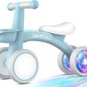 Umatoll Colorful Lighting Baby Balance Bike Toys for 1 Year Old Boys Gifts, Adjustable Seat Baby Walker, One Year Old Boy Birthday Gifts, 12-24 Months Toddler First Ride on Toys