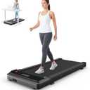 Smug Compact Armless Treadmill, Space Saving Design for Home & Office, Quiet Under Desk Walking Pad, 200 Lbs Capacity 3 in 1 Portable Walking Treadmill (no handle, Bright Black)