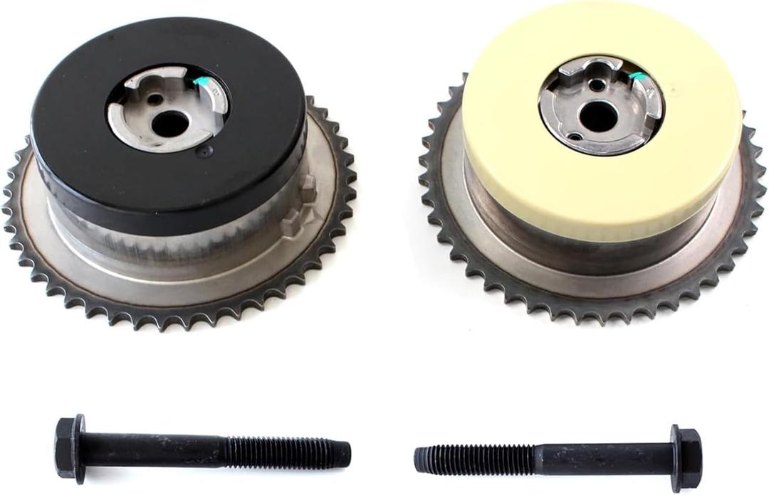 AUCERAMIC 12621506 12621505 Intake & Exhaust VVT Sprocket Camshaft Phaser Fit for 2011-2017 Chevy Equinox HHR Captiva Cobalt Malibu, Buick Lacrosse Regal Verano, GMC Terrain L4 2.4L 12578515 12578516