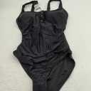 B2prity One Piece Swimsuit for Women Tummy Control Ruched Slimming Bathing Suit Button Full Coverage Swimwear M