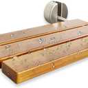 20 Inch Folding Teak Shower Bench - Wall Mounted Space-Saving Shower Seat for Elderly & Adults, Brushed Nickel Cover, 400lb Weight Capacity, Ideal for Shower