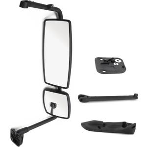 Door Mirror with Arm Black Fit for International 4300 4400 7400 7600 8500 8600 (right side)