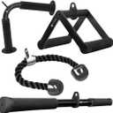Cable Machine Attachment Set LAT Pulldown Attachments Weight Machine Accessories for Home Gym (black-4.0)