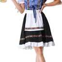 GRAJTCIN Women's Oktoberfest Costumes German Bavarian Dirndl Dresses Halloween Fancy Dress (X-Large, Blue)