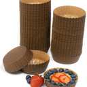 Ridged Paper Coated Baking Cup - Sturdy for Baking and Serving (150), 4" x 3.25" x 1 1/8"