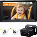 Kidsneed Baby Car Camera 7-Inch Baby Monitor for Car with USB Plug and Play Easy Setup 360 Degree Rotating Backseat Camera Two Kids HD 1080P Rear Facing Seat Cameras