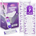 Disposable Mop Pads Refills for Swiffer Powermop: 7 Pcs Wet Dry Pad for Multi-Surface Floor Cleaning - Mopping Replacement for Tile Hardwood - Sweeping Cloths for Home Kichen