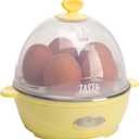 Tasty Mini Rapid Egg Cooker, 5-Egg Capacity for Perfect Hard Boiled Eggs or Omelets, Auto Shut Off, Yellow