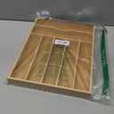 Bayting Bamboo Silverware Organizer, Bamboo Kitchen Drawer Cutlery Organizer, Utensil Holder, Flatware Organizer Tray (15.8"x11.7"x1.6")