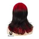 Baruisi Black Red Wigs for Women Shoulder Length Layered Shaggy Wig with Bangs Synthetic Halloween Cosplay Wig