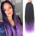 NAYOO Senegalese Twist Crochet Hair - 8 Packs 18 Inch Ombre Purple Crochet Hair For Black Women, 35 Strands/Pack Small Twist Crochet Braids Hair Hot Water Setting, Crochet Braiding Hair Straight Ends