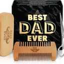 2 x AXIARA Dad Gifts for Fathers Day from Daughter Son - Beard Kit for Men Grooming and Care with Brush, Comb, Scissors & Storage Bag - Best Dad Ever Gifts for Dad Father Stepdad, Beard Growth Kit for Men